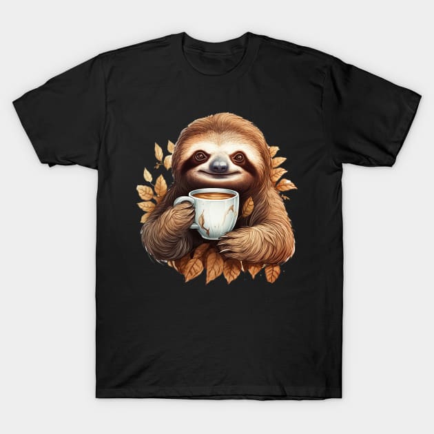 Cute Little Sloth Lover Lazy Sloth Music Lovers says Chill T-Shirt by smartrocket